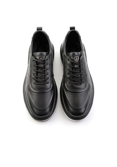Bambi Siyah Hakiki Deri Erkek Sneaker E01018250303