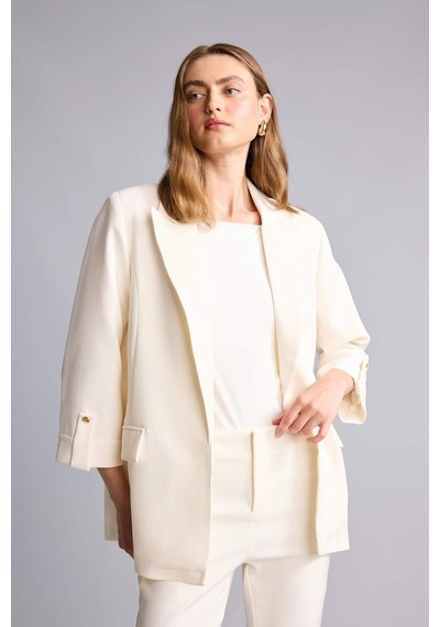 Defacto Oversıze Basic Blazer Beyaz Ceket C3215ax26auwt34 Beyaz-wt34