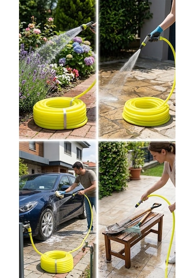 Made Flow Soft Silikonlu Bahçe Hortumu 25 Metre 1/2" - Bahçe, Balkon, Teras Ve Araba Yıkama İçi