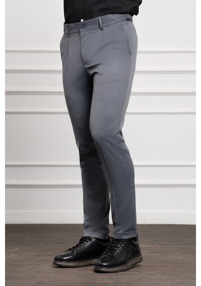 Morven Erkek Lacivert Trend Slim Fit Dar Kesim Pileli Pantolon 25ms003015200 Lacivert