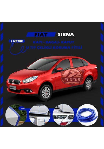 Fiat Siena Oto Araç Kapı Koruma Fitili 5metre Parlak Mavi Renk