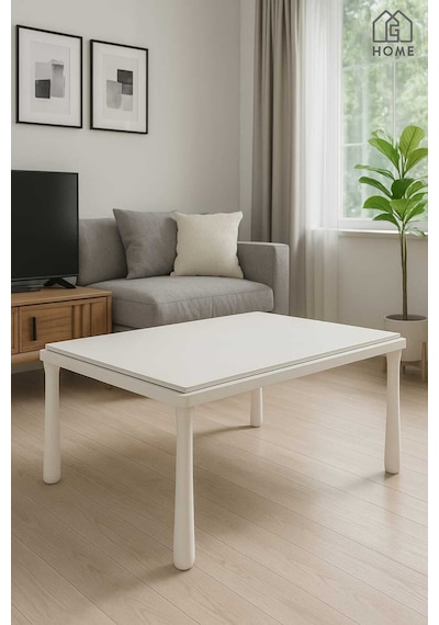 Ant Home Alvin Orta Sehpa Bohem Sehpa Ahşap Lake Boya Ekru