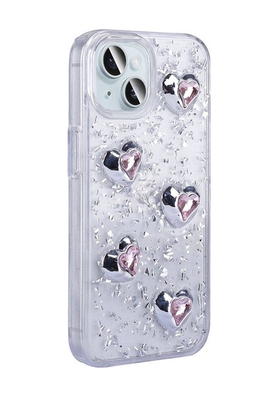 Apple Uyumlu iPhone 13 İle Airbagli Simli Arka Yüzeyli Kapak