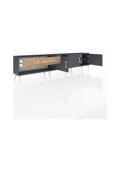 Arges Tv Ünitesi 2 Raflı Tek Çekmeceli 3 Kapaklı 220x30x51 Antrasit-antrasit/çam Antrasıt/atlas Çam - Antrasıt Arges Tv Ünitesi 2 Raflı Tek Çekmeceli 3 Kapaklı 220x30x51 Antrasit-antrasit/çam Antrasıt/atlas Çam - Antrasıt