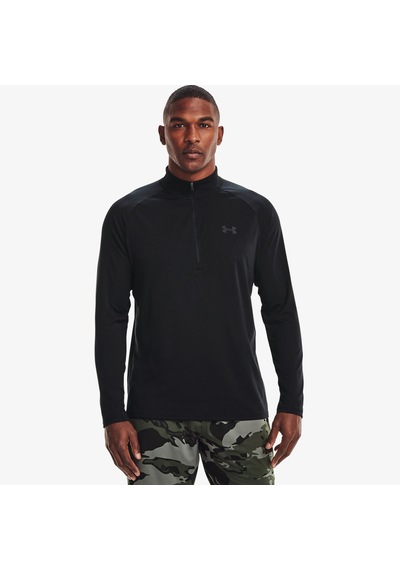 Under Armour Tech 2.0 1/2 Zipped Erkek Siyah Uzun Kollu T-shirt - 1328495 Siyah