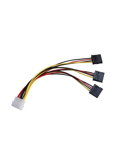 SpeedUF Üçlü 3 Port Ide Molex Sata Power HDD 4 Pin Güç Kablosu