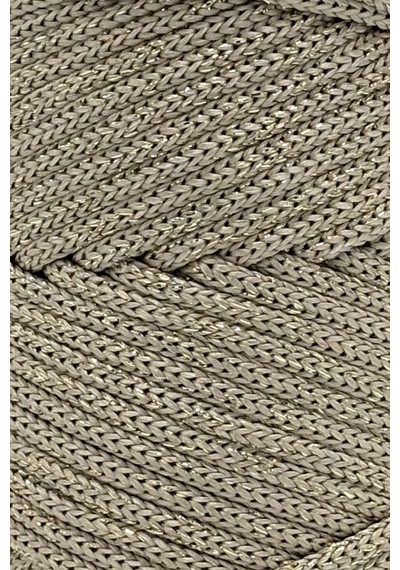 Sensy Simli 5 Mm Polyester Makrome İpi 400 Gr Sütlü Kahve Supla İp Ve Çanta İpliği