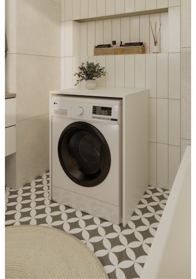 Odaco Premium Çkmd-01 %100 Mdf Çamaşır Ve Kurutma Makinası Banyo Dolabı Beyaz
