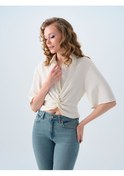 LOFT Regular Fit Kadın Bluz K.kol Lf2038713 Q1.v1 Ekru