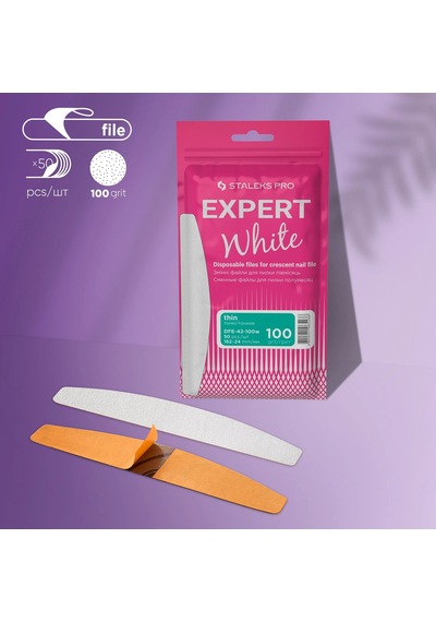 Staleks Expert Yarım Ay Yedek Törpü Beyaz 100 Grit 50 Adet