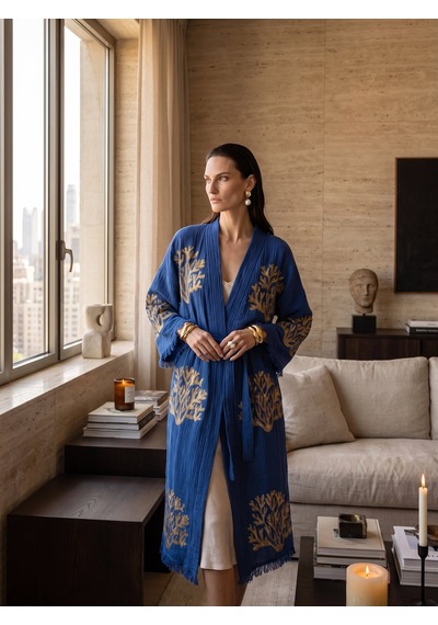 Brandsmiths Blue Ethereal Coral Kimono Sarı