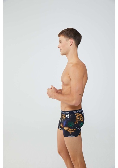 U.S. Polo Assn. U S Polo Assn Erkek Baskılı Lacivert 2'Li Boxer 4852 Lacivert