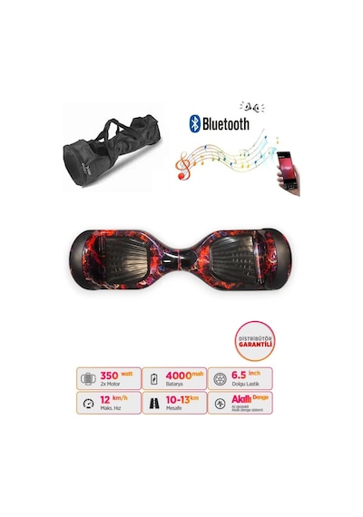Citymate Elektrikli Kaykay Akıllı Denge Hoverboard + Hoverkart + Çanta Full Ledli Extrem Paket D15