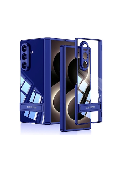 Samsung Uyumlu Galaxy Z Fold 8 Ultra Kılıf Kamera Korumalı Şeffaf Tasarımlı Zore Lego Standlı Kapak Çok Renkli