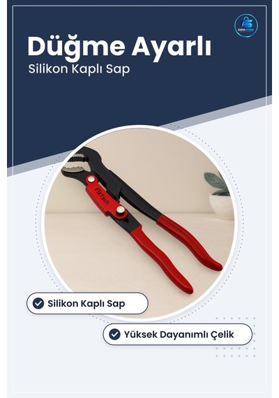 Papağan Pense Düğme Ayarlı Silikon Kaplı Sap Çelik Çene Boru Kele