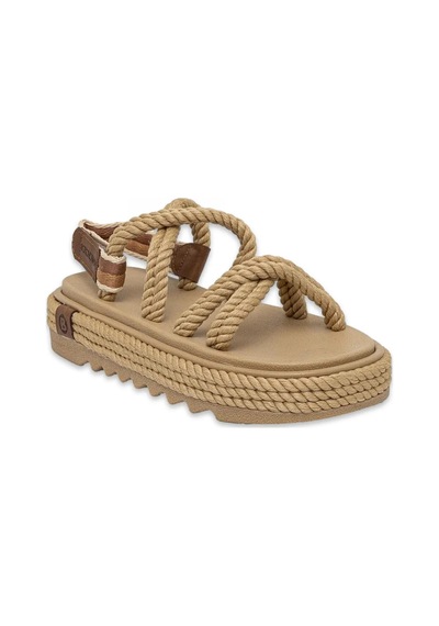 Bohonomad Bodrum Mid Platform Kadın Bej Sandalet Bod0012-mp