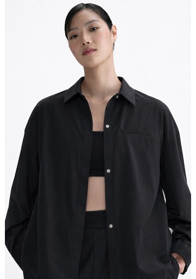 Nike 24.7 Perfectstretch Women's Dri Fit Oversized Long-sleeve Top Kadın Overisze Esnek Gömlek Siyah
