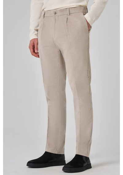 Morven Erkek Taş Pamuk Trend Fitilli Kadife Lastikli Slim Fit Pantolon 26ks003005870 Taş