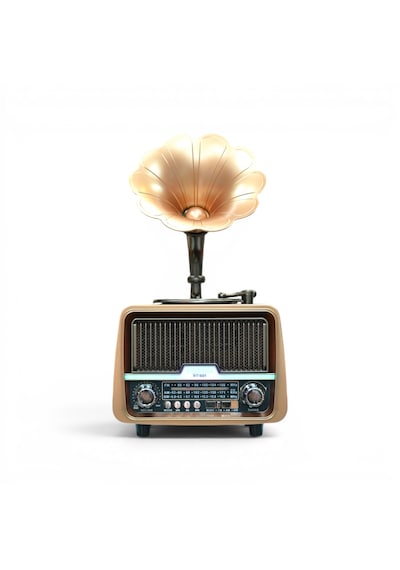 Rt-601 Gramafon Nostaljik Radyo,bluetooth Led Detay Nostalji Radyo