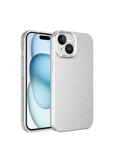 Apple iPhone Uyumlu 15 Kılıf Kamera Korumalı Simli Silikon Üstün Koruma Pazarplus Lila