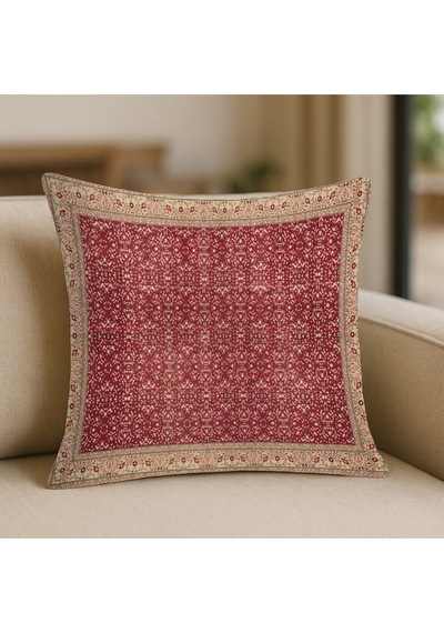 Turkıshrug Kıngdom Kırmızı Motif Etnik Desenli Kilim Baskı Kırlent Kılıfı 43 X 43 Çok Renkli