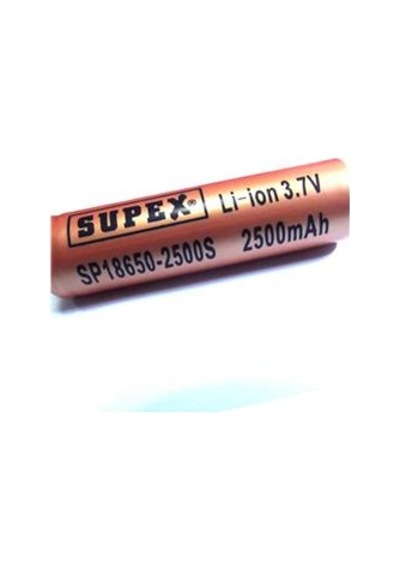 Supex 18650-2500 Şarjlı Li-on Pil Düz Kafa