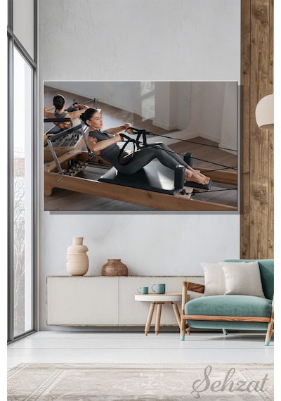Duvar Tablosu Yatay Kanvas Tekli Spor Gym Fitness Egzersiz Fizik Tedavi Pilates Reformer Studio