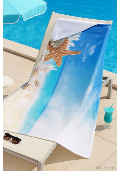 Yetişkin Unisex 70x140 Cm Yaz Desenli Plaj ,deniz , Banyo Havlusu Ocean Mavi