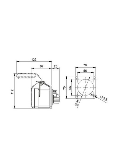 Mete Enerji 3x32a. Ip44 Makine Prizi -düz- Vidalı Bağl. 406514v
