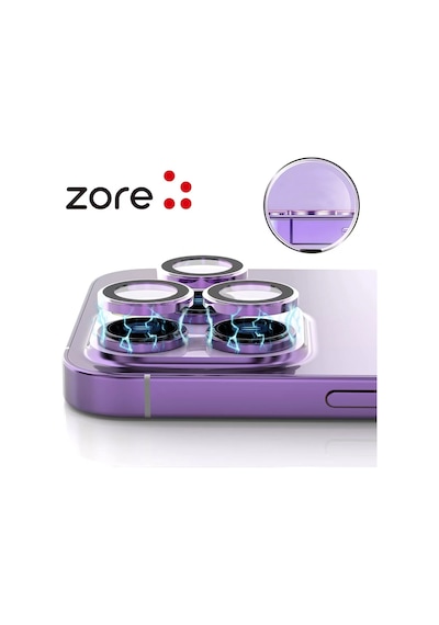 Apple Uyumlu iPhone 13 Pro Zore Cl-12 Premium Safir Parmak İzi Bırakmayan Anti-reflective Kamera Lens Koruyucu Gümüş