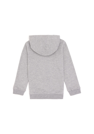 U.S. Polo Assn. Kız Çocuk Açık Gri Melanj Fermuarlı Basic Sweatshirt 50296390-VR091