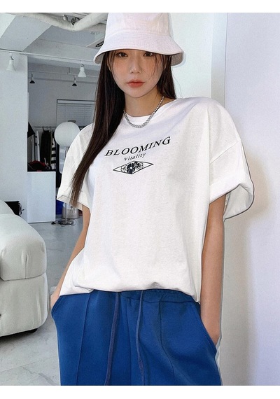 Flood Of Style Blooming Vitality Baskılı Beyaz Oversize Tişört