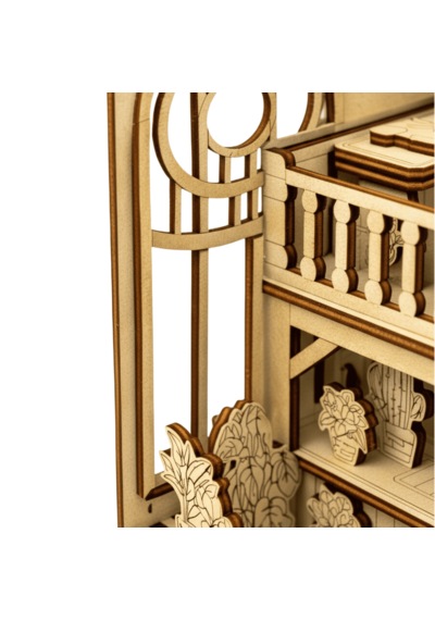 Indoor Garden Ahşap Maket Seti Dıy Miniatür İç Mekan Bahçesi Book Nook Dekoru