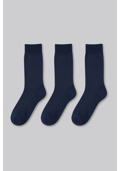Socketta 3'lü Lacivert Erkek Business Pamuk Dikişsiz Esnek Soket Çorap - Premium Lacivert Socketta 3'lü Lacivert Erkek Business Pamuk Dikişsiz Esnek Soket Çorap - Premium Lacivert