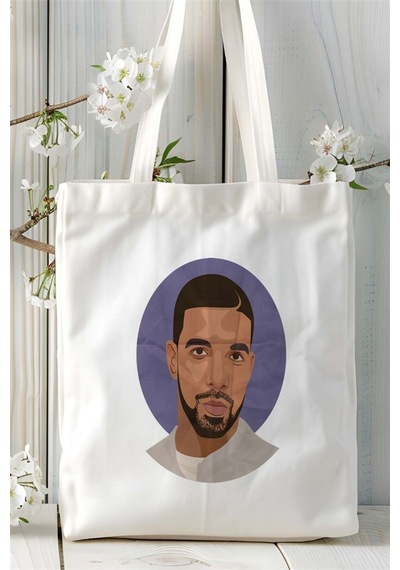 Art Hediye Drake Baskılı Bez Çanta Kişiye Özel Model 2 Çok Renkli