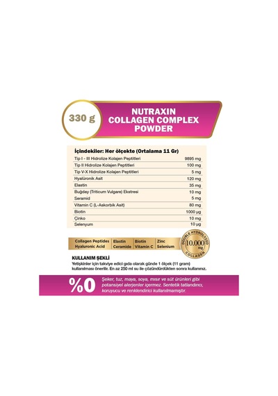 Tr Collagen Complex Powder 5 Tip Kolajen Tip I, Iı, Iıı, V, X Hyalüronik Asit, Elastin, C Vitamini, Biotin Şek