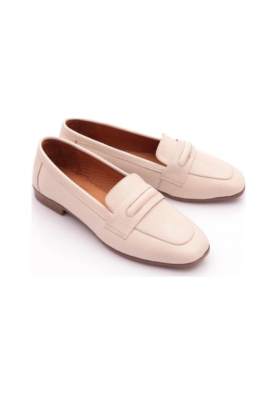 Dgn 5009 Kadin Loafer Ayakkabi Krem