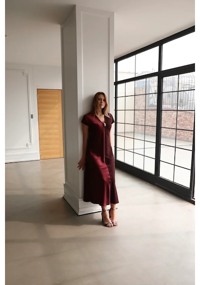 Ayhan Kadın Elbise 26ykrb62255 Bordo