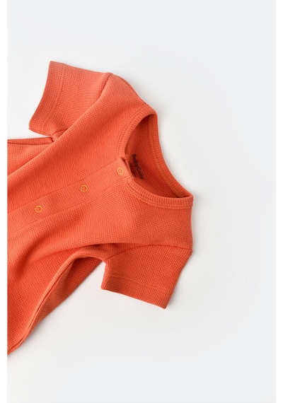 BabyCosy Organik Kısa Kollu Tulum Tarçın - Csyw1015 - Rebebe Tarçın