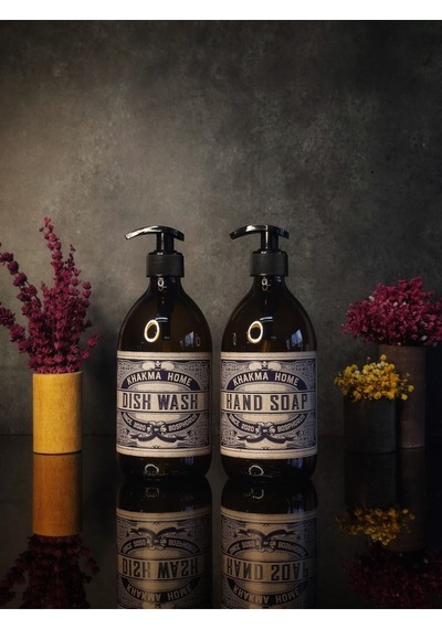 Khakma Amber Renkli 2'li Vintage Cam Sabunluk Seti Standsız