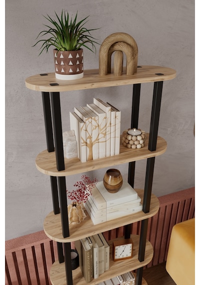 Soft 5 Katlı Modern Kitaplık Dekoratif Çok Amaçlı Kitaplık Ve Organizer Çok Raflı Düzenleyici - Meşe Meşe Soft 5 Katlı Modern Kitaplık Dekoratif Çok Amaçlı Kitaplık Ve Organizer Çok Raflı Düzenleyici - Meşe Meşe