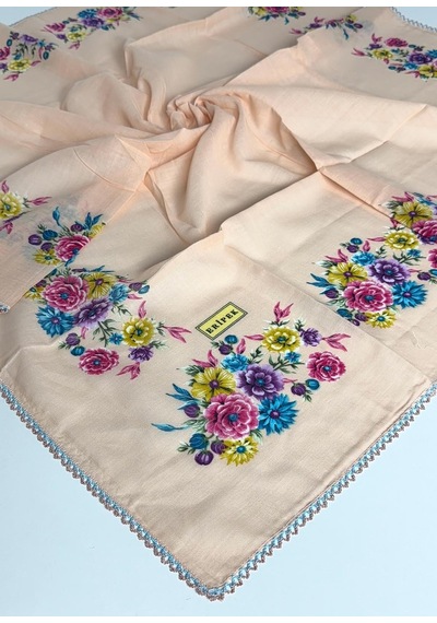 Eripek Oyalı Pamuk Yazma 6590 Somon