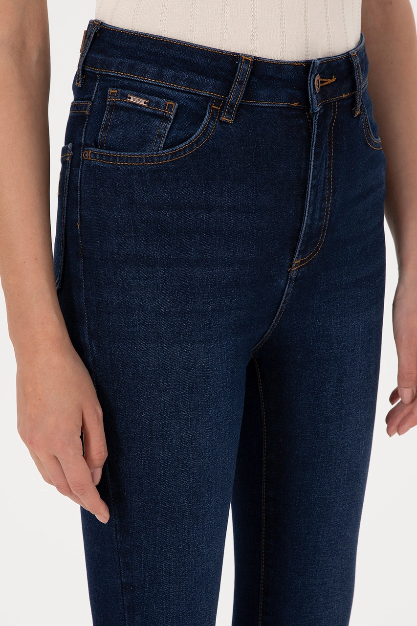 U.S. Polo Assn. Kadın Koyu Mavi Skinny High Waist Fit Jean Pantolon 50316591-DN0023