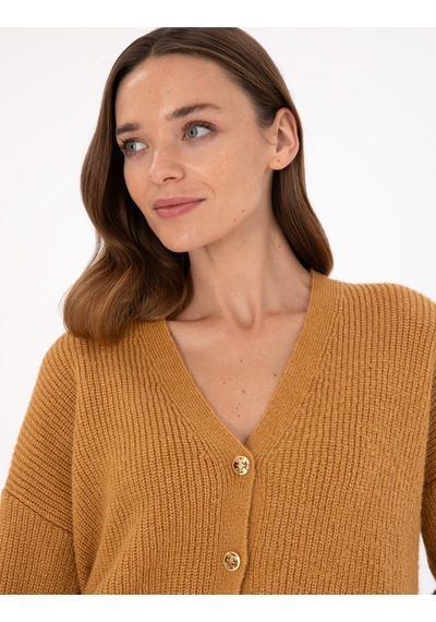 Pierre Cardin Kadın Camel Hırka Triko 50300112-vr015 Camel
