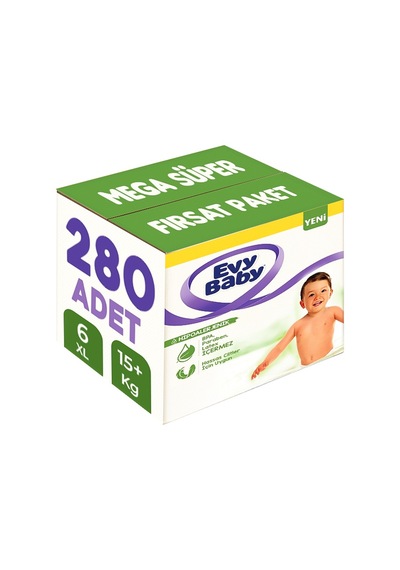 Evy Baby Bebek Bezi Beden:6 15+kg Ekstra Large 280 Adet 5'li
