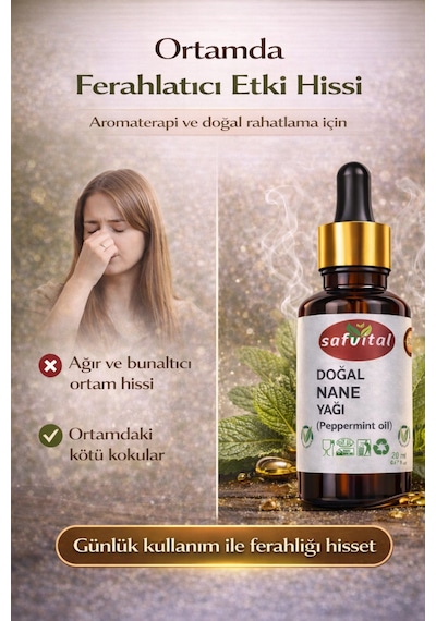 Safvital Nane Yağı 20 Ml Aromaterapi Ve Cilt Bakımı İçin 20 Ml Ferahlatıcı Koku Bitkisel İçerikli