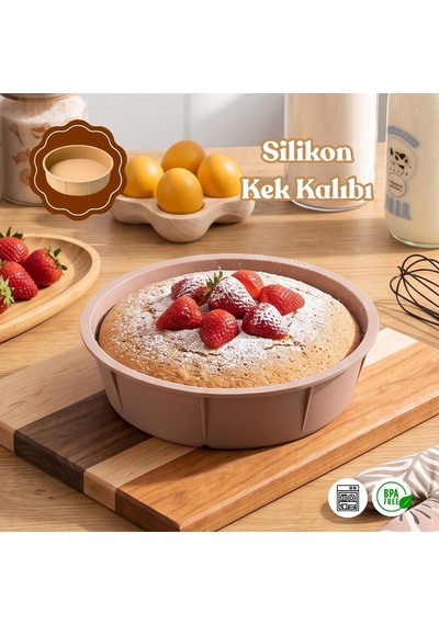 30041-1 Silikon Yuvarlak Kek Kalıbı Krem 24cm Diğer