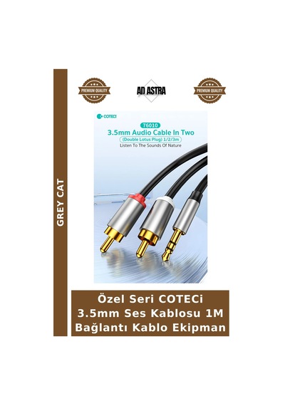 Özel Seri Coteci 3.5mm Ses Kablosu 1m Bağlantı Kablo Ekipman