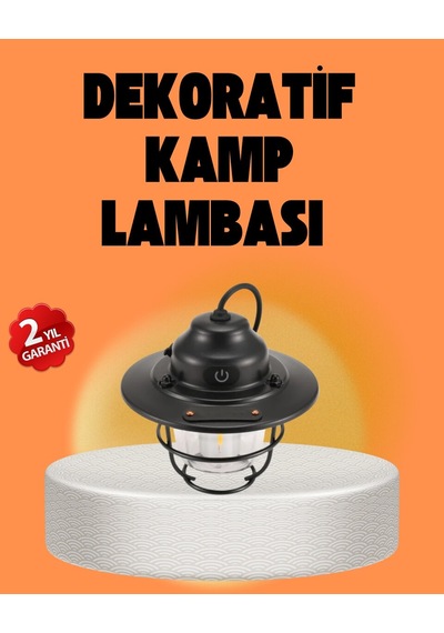 Çam Kozalağı Şekilli Retro Kamp Gece Lambası Siyah