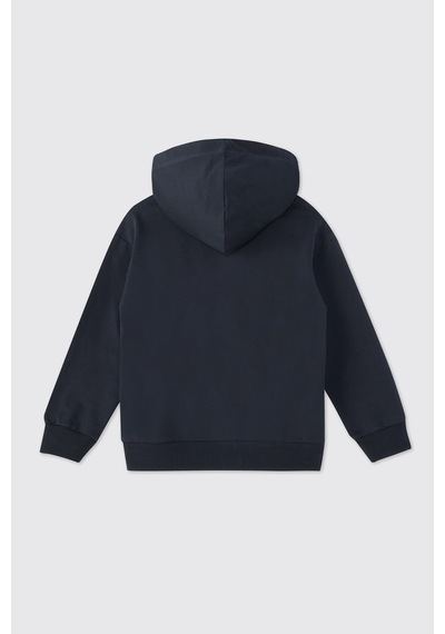 About Blank Panço Unisex Çocuk Lacivert Fermuarlı Sweatshirt Acı Kahverengi